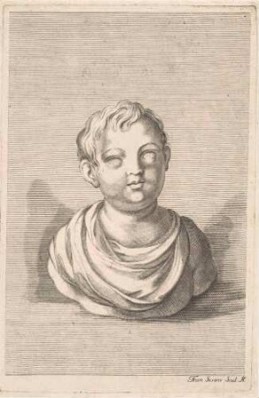 Kinderkopf, Abb. 34 aus: Disegni intagliati in rame di pitture antiche ritrovate nelle scavazioni di Resina, Neapel 1746