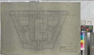 Geschäftsgebäude der Reichsbahn-Direktion Essen, Altbau Erdgeschoß: Grundriß, M. 1:200 Hgv, Sknr.: 1, Fanr.: 7, Bunr.: 183
