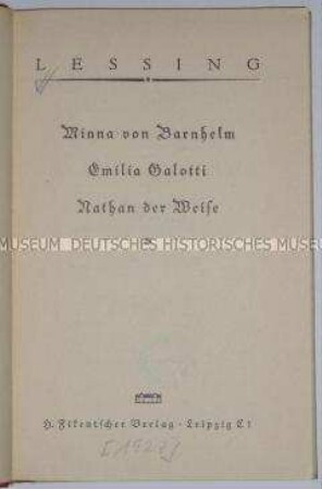 Dramen von G. E. Lessing