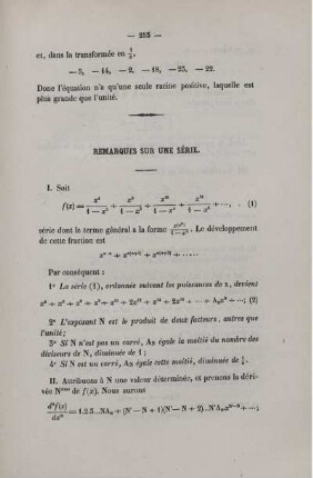 Remarques sur une série.