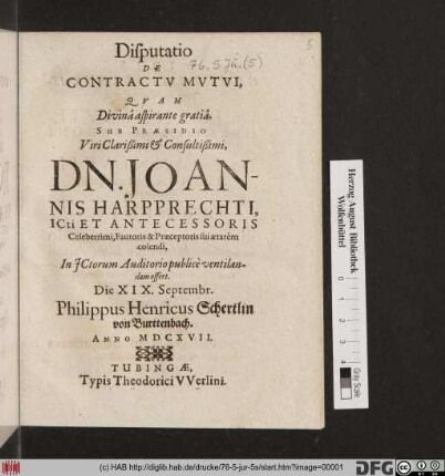 Disputatio De Contractu Mutui