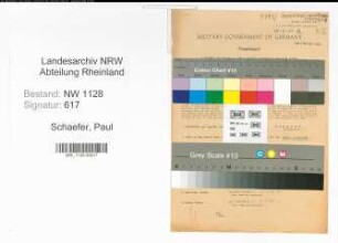 Entnazifizierung Paul Schaefer , geb. 19.07.1908 (Polizist)