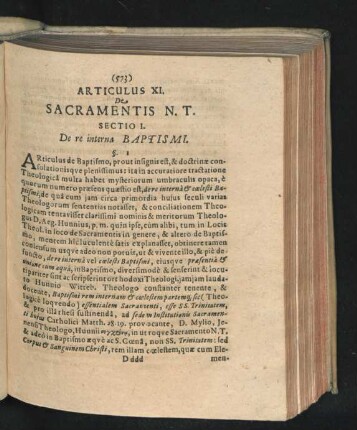 Articulus XI. De Sacramentis N.T.