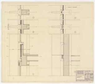 Hochschulbibliothek, Karlsruhe Neubau: Fassaden Detail, 1:10