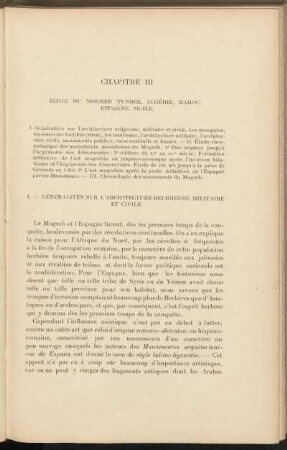 I. - Généralites sur l'architecture religieuse, militaire et civile