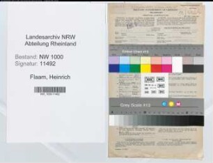 Entnazifizierung Heinrich Flaam, geb. 17.01.1899 (Maschinenkonstrukteur)