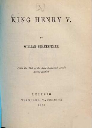 King Henry V.