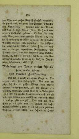 Mithridates von Pontus erobert fast alle seine Laender wieder. Des Lucullus Zurueckberufung