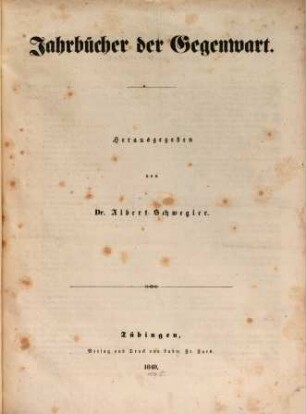 Jahrbücher der Gegenwart. 1848,Jan./Juni