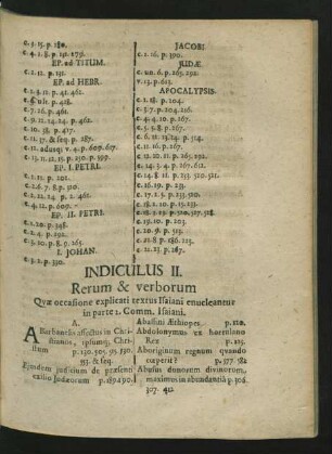 Indiculus II. Rerum & verborum