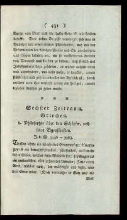 Sechster Zeitraum. Griechen.
