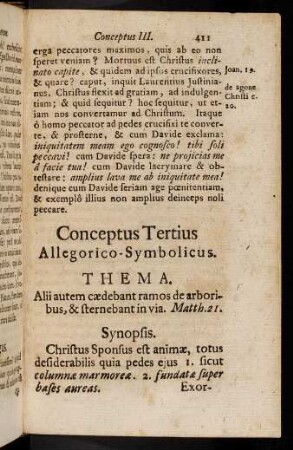 411-419, Conceptus Tertius. Allegorico-Symbolicus.