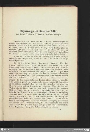 Daguerreotyp und Mosersche Bilder