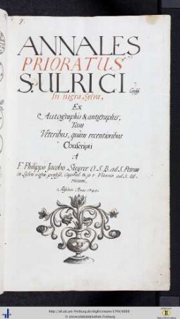 Annales prioratus S. Ulrici in Nigra Sylva