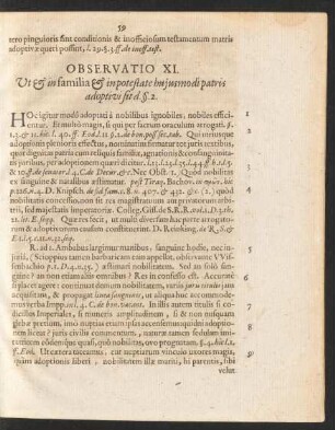Observatio XI. ....