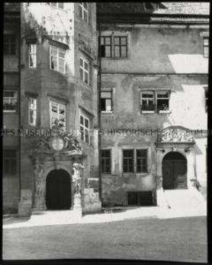 Der Rathaushof in Rothenburg ob der Tauber