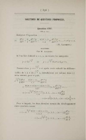 Solutions de questions proposées. Question 1797.