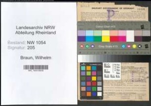 Entnazifizierung Wilhelm Braun , geb. 04.02.1893 (Bahnsekretaer)