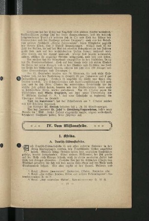 IV. Vom Missionsfelde.