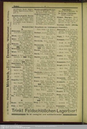 Einwohnerverzeichnis : Alphabetisches Verzeichnis der selbständigen Einwohner