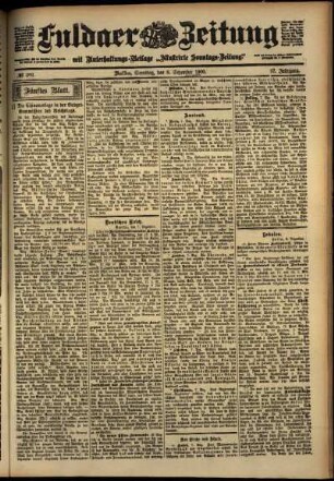 Fünfte Ausgabe vom Samstag, den 08. Dezember 1900.