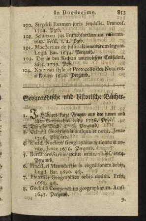 853-878, Geographische und historische Bücher.