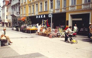 Lange Straße mit Kaufhaus "Daka". Detmold. "Daka" im Gebäude des früheren Hotels "Stadt Frankfurt"