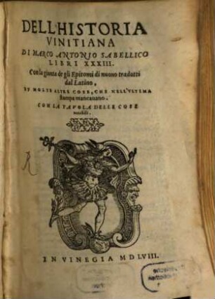 Dell'historia Vinitiana : libri XXXIII