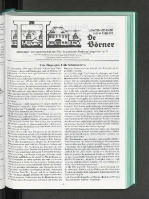 Eine Biographie Fritz schumachers.