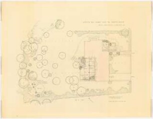 Garten am Wohnhaus Norman Braun, Berlin-Westend: Lageplan mit Gartenplan 1:100