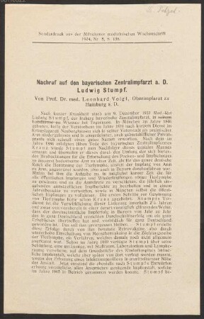 Erich Petzet (1870-1928) Nachlass: Briefe von Ludwig Stumpf an Erich Petzet - BSB E. Petzetiana IV.b. Stumpf, Ludwig