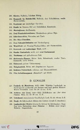 D. Gemälde (Nr. 227-256)