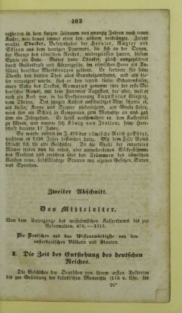 Zweiter Abschnitt. Das Mittelalter