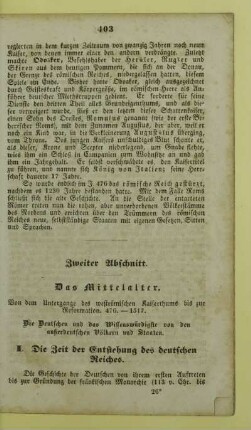 Zweiter Abschnitt. Das Mittelalter