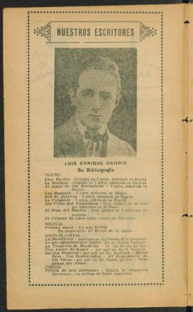 Nuestros escrítores - Luis Enrique Osorio
