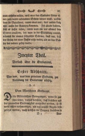 Zweyter Theil. Versuch über die Evolutions