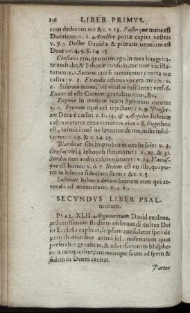 Secundus Liber Psalmorum.