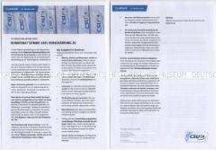 Informationsblatt der CSU zur Flüchtlingspolitik aus der Reihe "Topaktuell" u.a. über das "Asylpaket" der Bundesregierung
