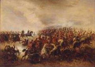 Reiterattacke preußischer Roter Husaren gegen österreichische Dragoner in der Schlacht bei Königgrätz 1866.07.03
