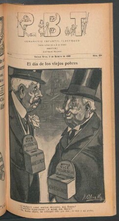 El día de los viejos pobres - [Caricatura]