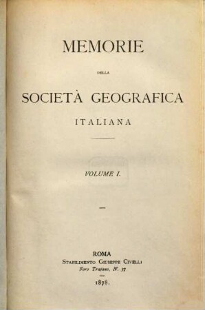 Memorie della Società Geografica Italiana, 1