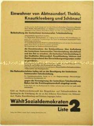 Aufruf der SPD zur Leipziger Stadtverordnetenwahl 1932