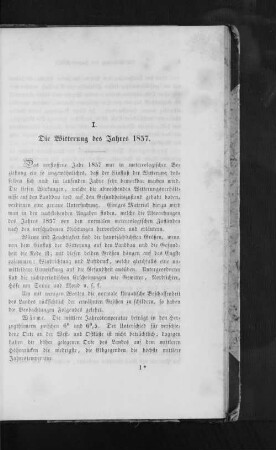 I. Die Witterung des Jahres 1857