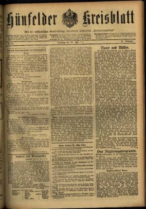 Ausgabe vom Dienstag, den 29. Juli 1919.