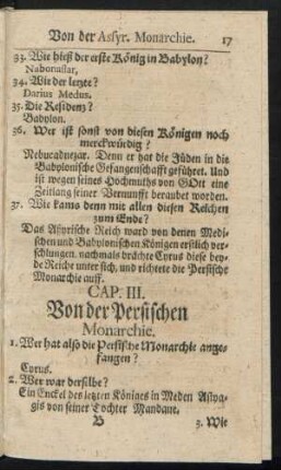 Cap. III. Von der Persischen