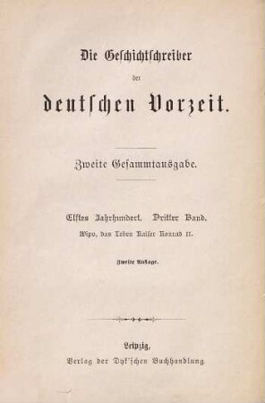 Wipo, das Leben Kaiser Konrad II.