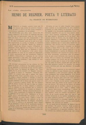 La vida literaria - Henri de Régnier, poeta y literato
