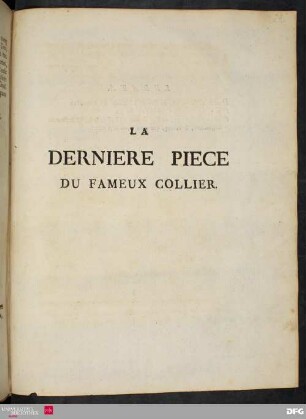 La Dernière Pièce Du Fameux Collier