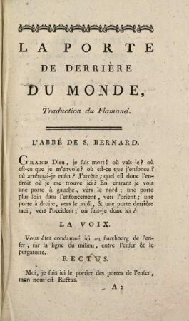 La Porte De Derrière Du Monde