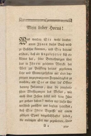 Mein lieber Horus!